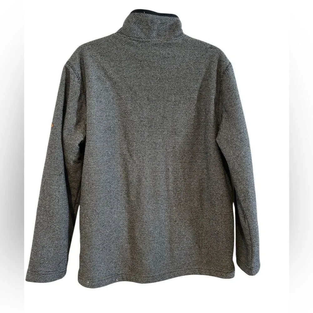 New Orvis Men Fleece Lined 1/4 Zip Pullover Black & White Medium